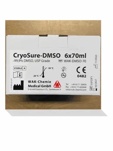 [0323-WAK-DMSO-70x10] CryoSure-DMSO 6 x 70 ml vials x 10 opak.